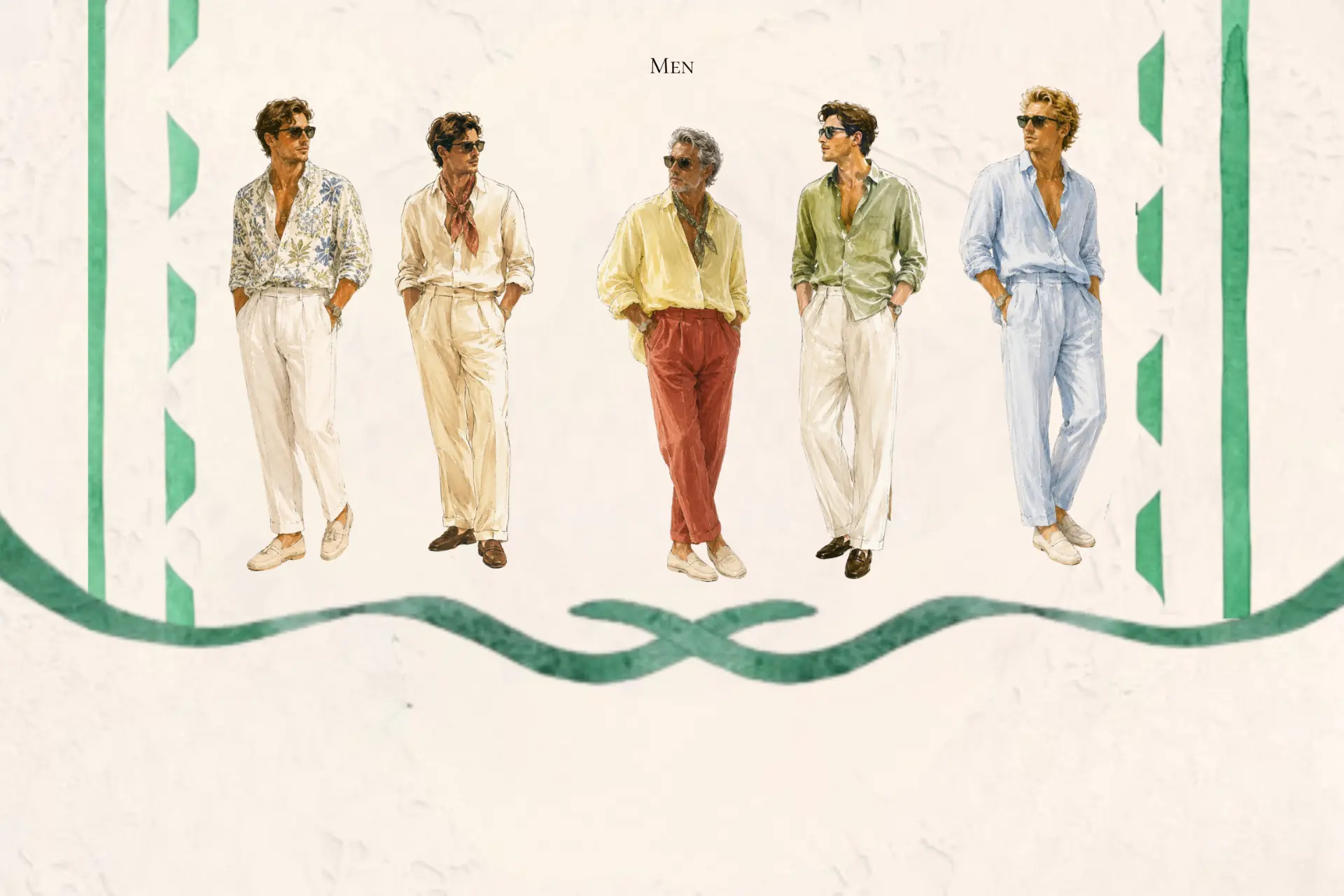 Day 1 men dress code illustrations