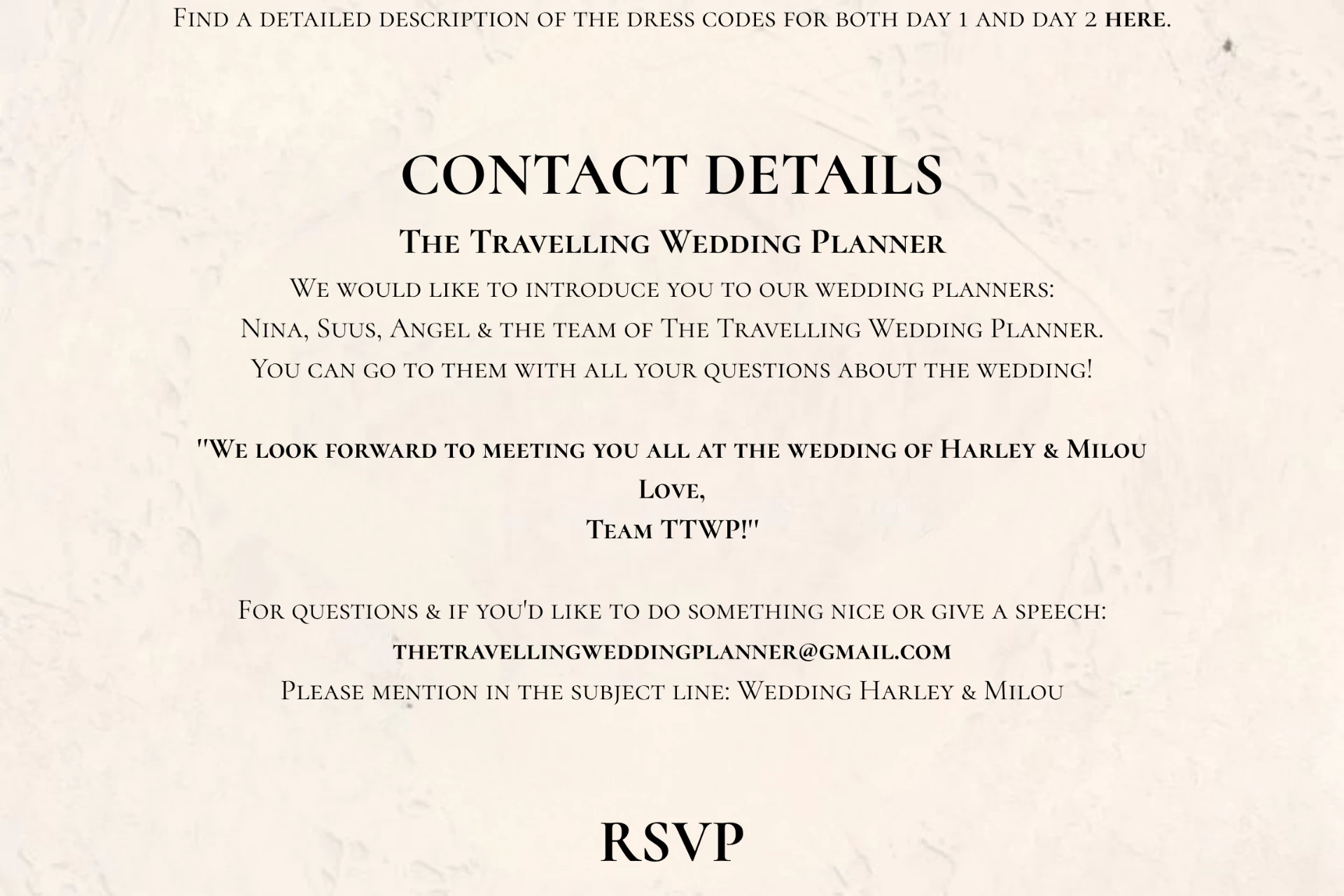 Contact details — The Travelling Wedding Planner