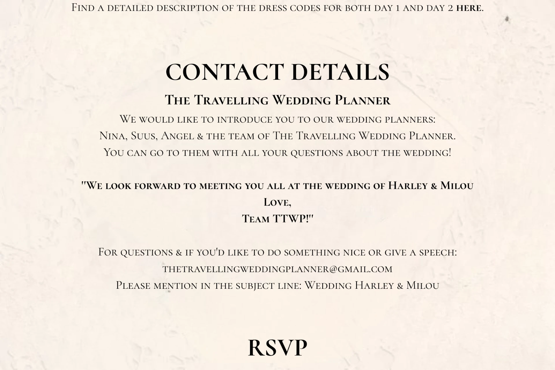 Contact details — The Travelling Wedding Planner